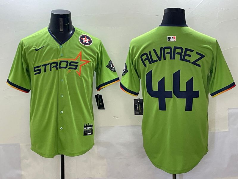 Men Houston Astros 44 Alvarez Green three generations Joint Name 2025 Nike MLB Jersey style 12